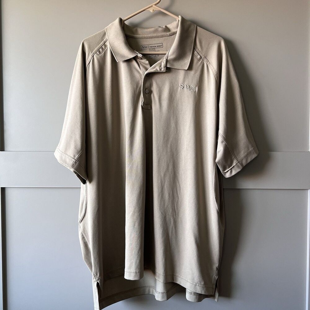 5.11‎ Tactical Series Men Performance Short Sleeve Polo Tan 2XL Outdoor Work